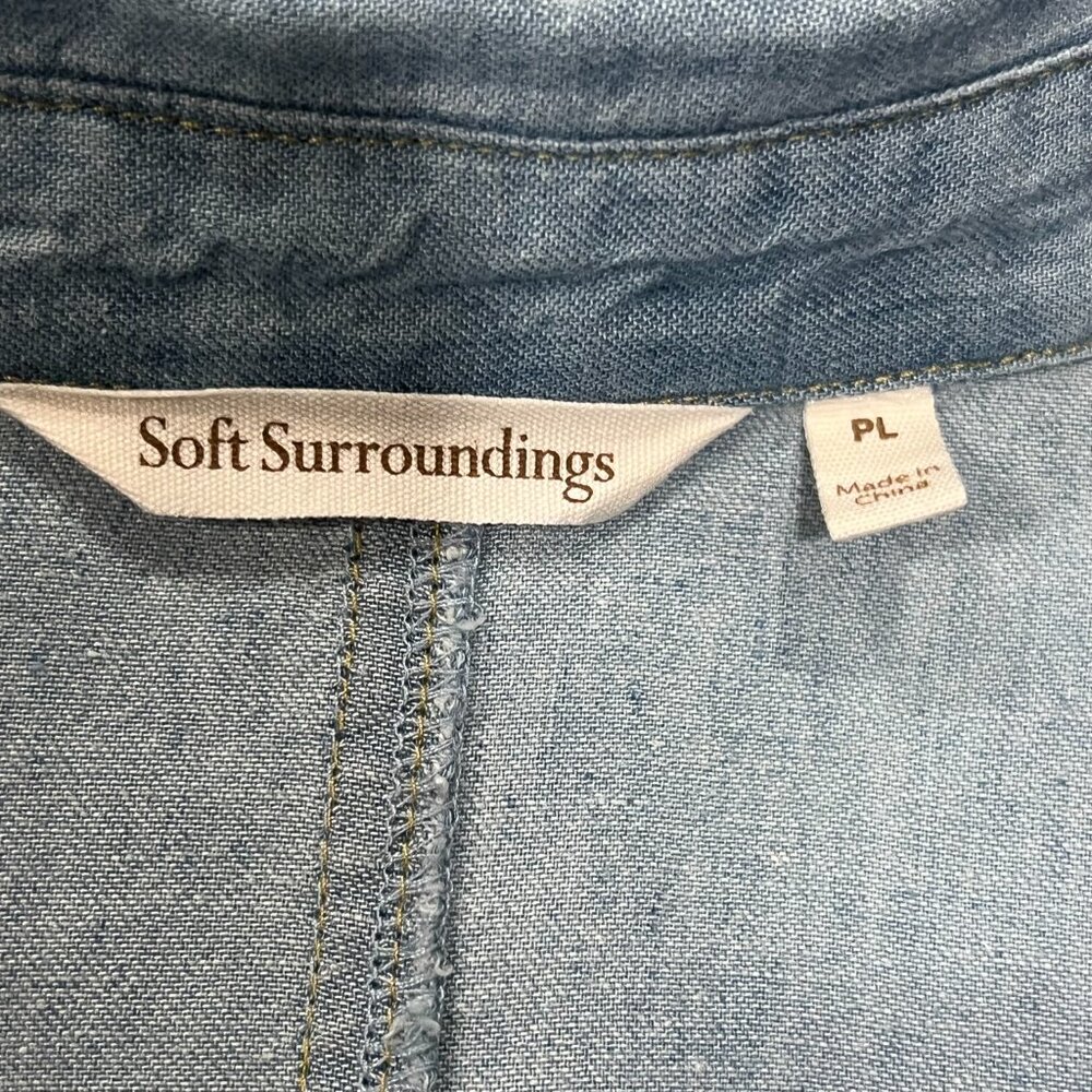 Soft Surrounding Denim Button Down Top, Pockets, … - image 3